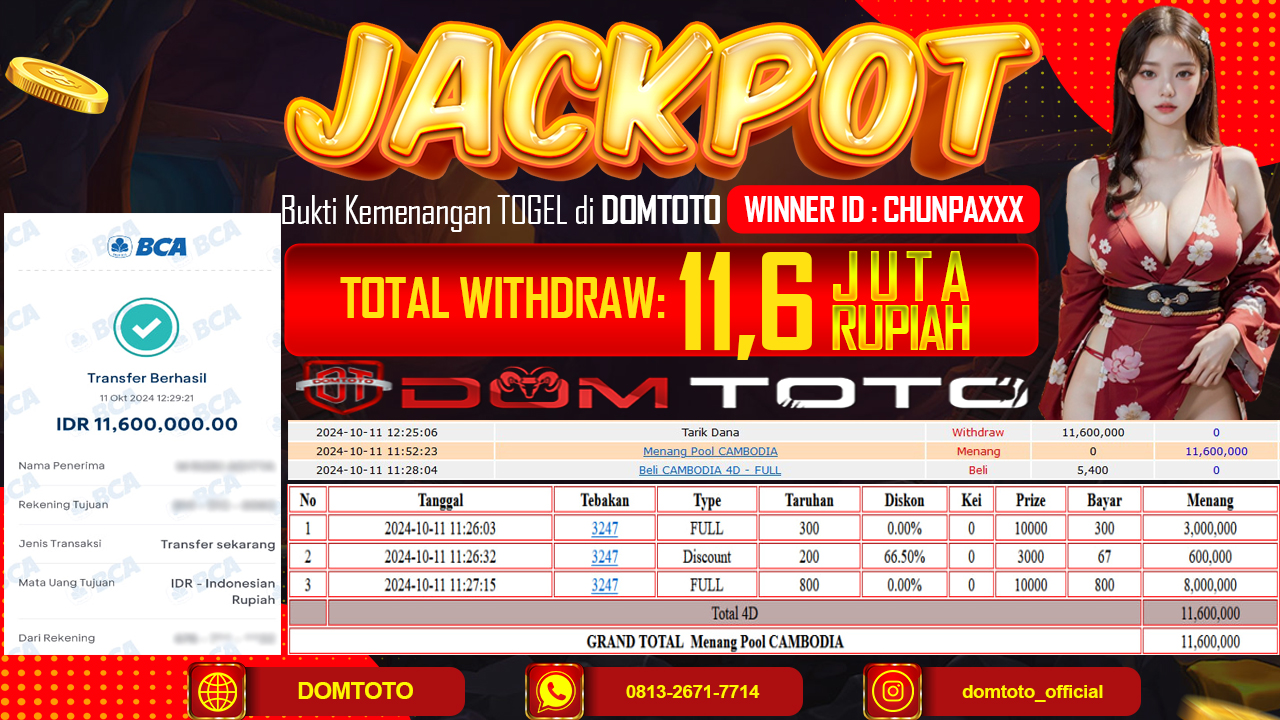 JACKPOT TOGEL CAMBODIA 4D 11 OKTOBER 2024